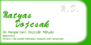 matyas dojcsak business card
